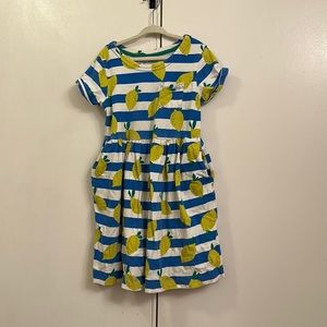 Girls Mini Boden lemon dress in size 7-8Y